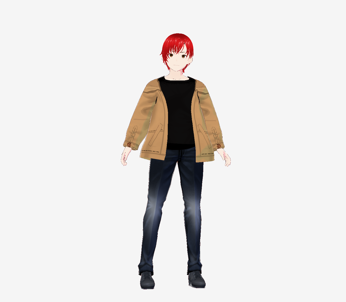 Stylish red haired male vtuber model premade 3d avatar for vtubers