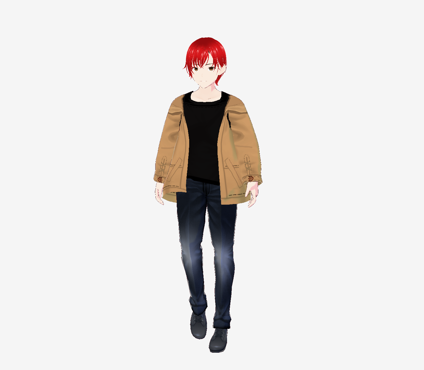 Stylish red haired male vtuber model premade 3d avatar for vtubers