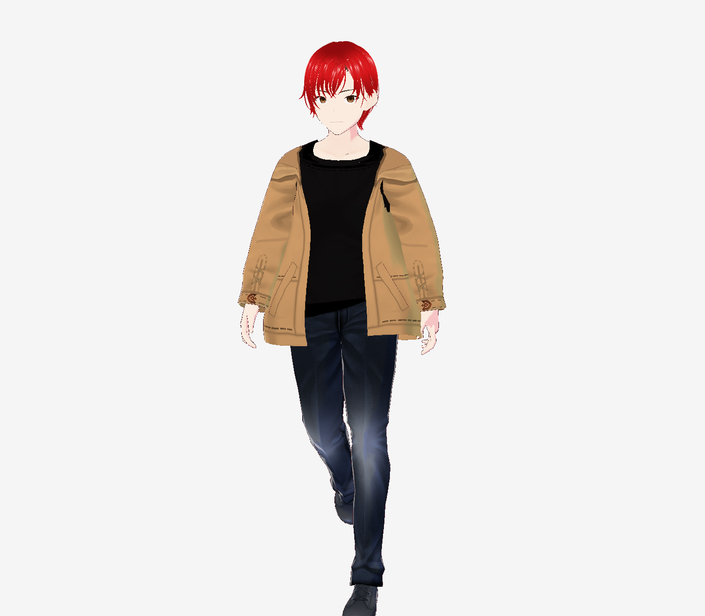 Stylish red haired male vtuber model premade 3d avatar for vtubers