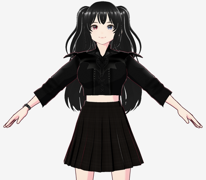 Gothic Style 3D VRoid Model Female Ready for Twitch VTubing and VRChat